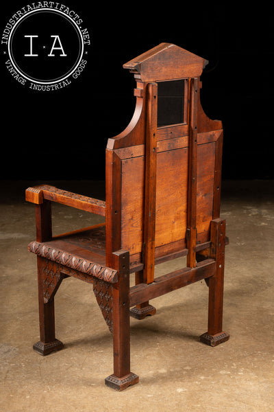 19th Century Ornately Carved Mahogany Fauteuil Chair