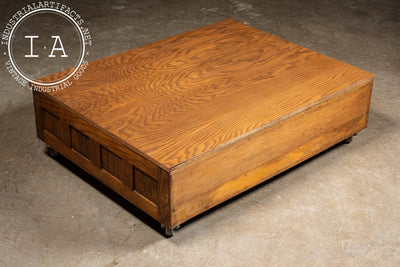 Vintage Single Stack Rolling 3-Drawer Flat File Coffee Table