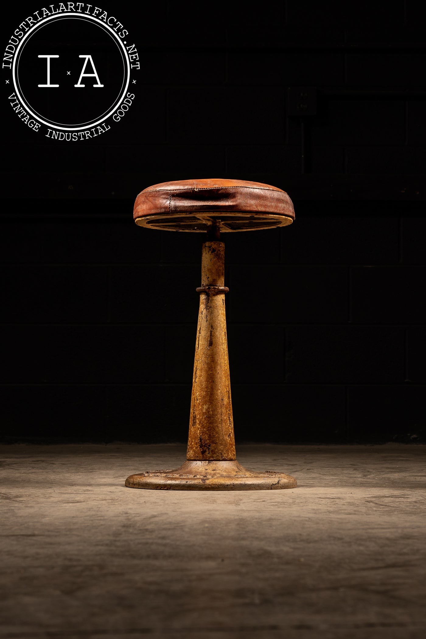 Antique Industrial Stool by Necchi