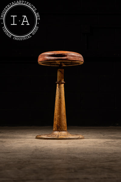 Antique Industrial Stool by Necchi