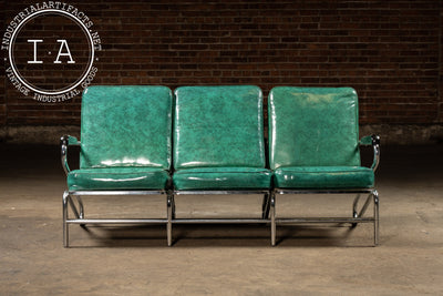 Vintage Vinyl Sofa and Chair Set by Chromcraft/American Fixture