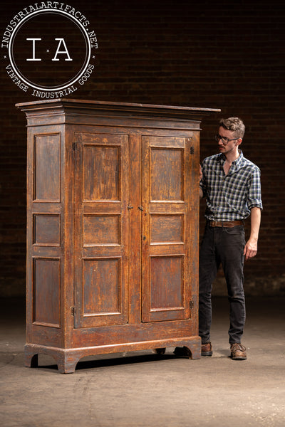 Mid-19th Century Painted Pine Cupboard