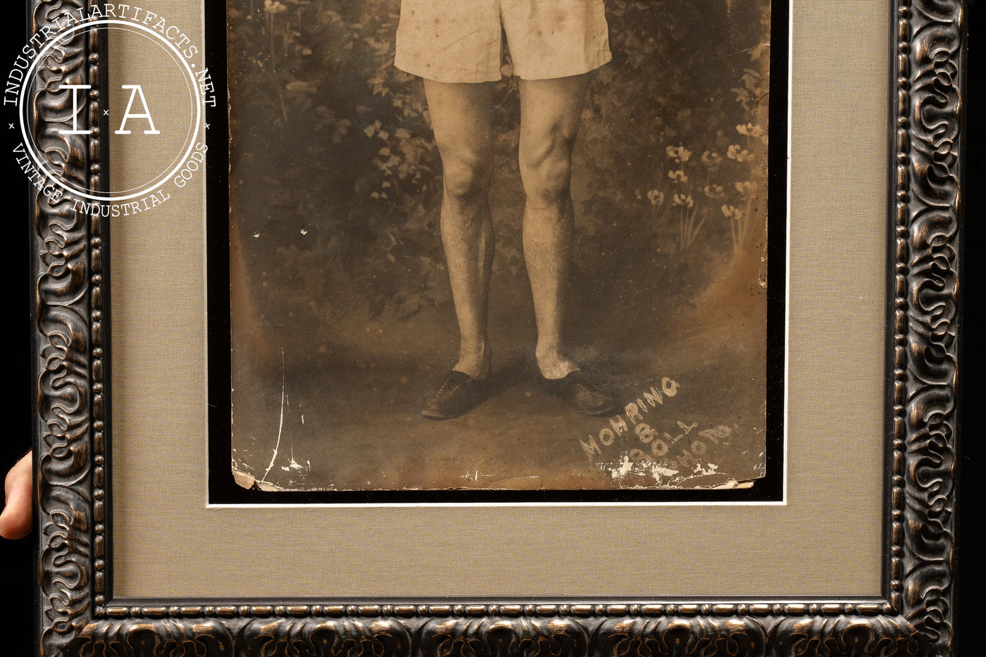 1914 Framed Portrait of a Man Wearing a Chicago Athletic Association Uniform