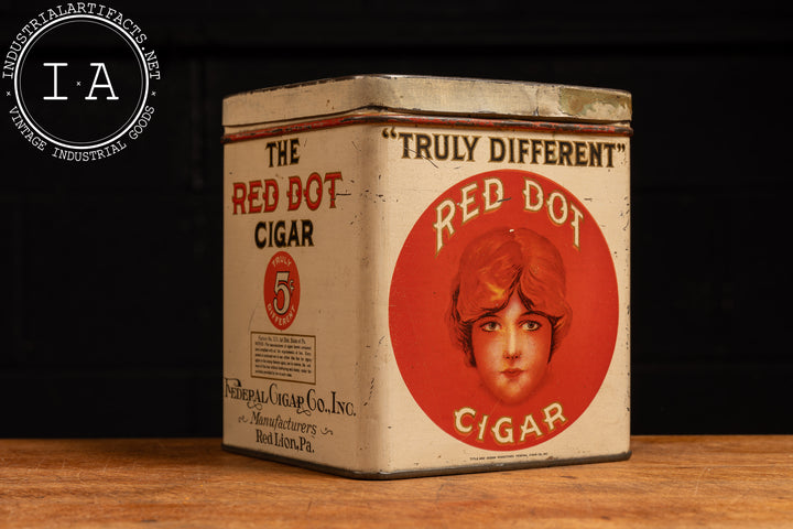 Vintage Red Dot Cigar Tin  Industrial Artifacts