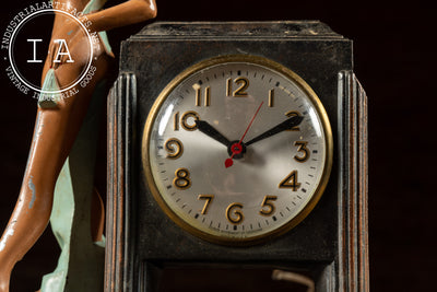 Art Deco Figural Electric Mantel Clock by Sessions