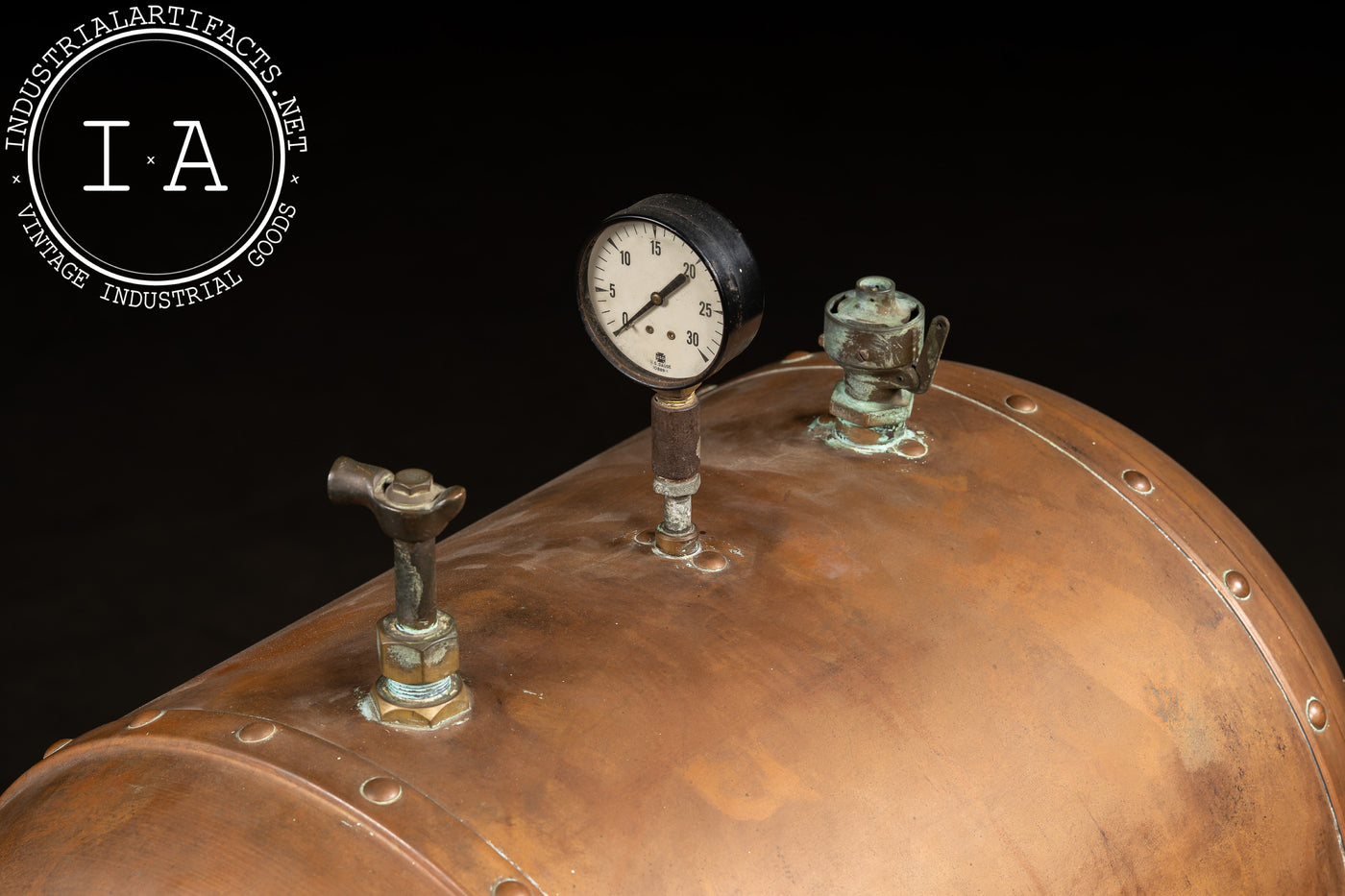 Antique Industrial Copper Pressure Vessel Apparatus
