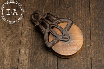 Early 20th Century Cast-Iron & Wood Barn Pulley by Louden