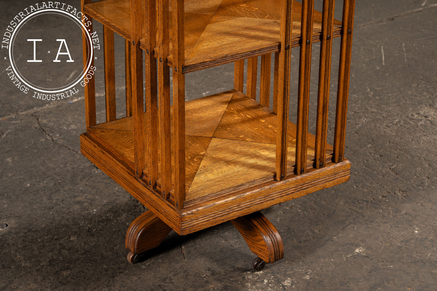 Vintage Oak Revolving Bookcase
