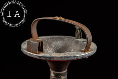 Vintage Cast Iron & Steel Art Deco Standing Ashtray