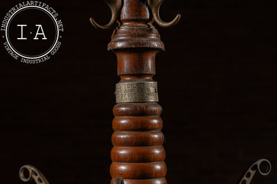 Late 19th Century Turned Oak and Cast Iron Coat Tree by Udell Works