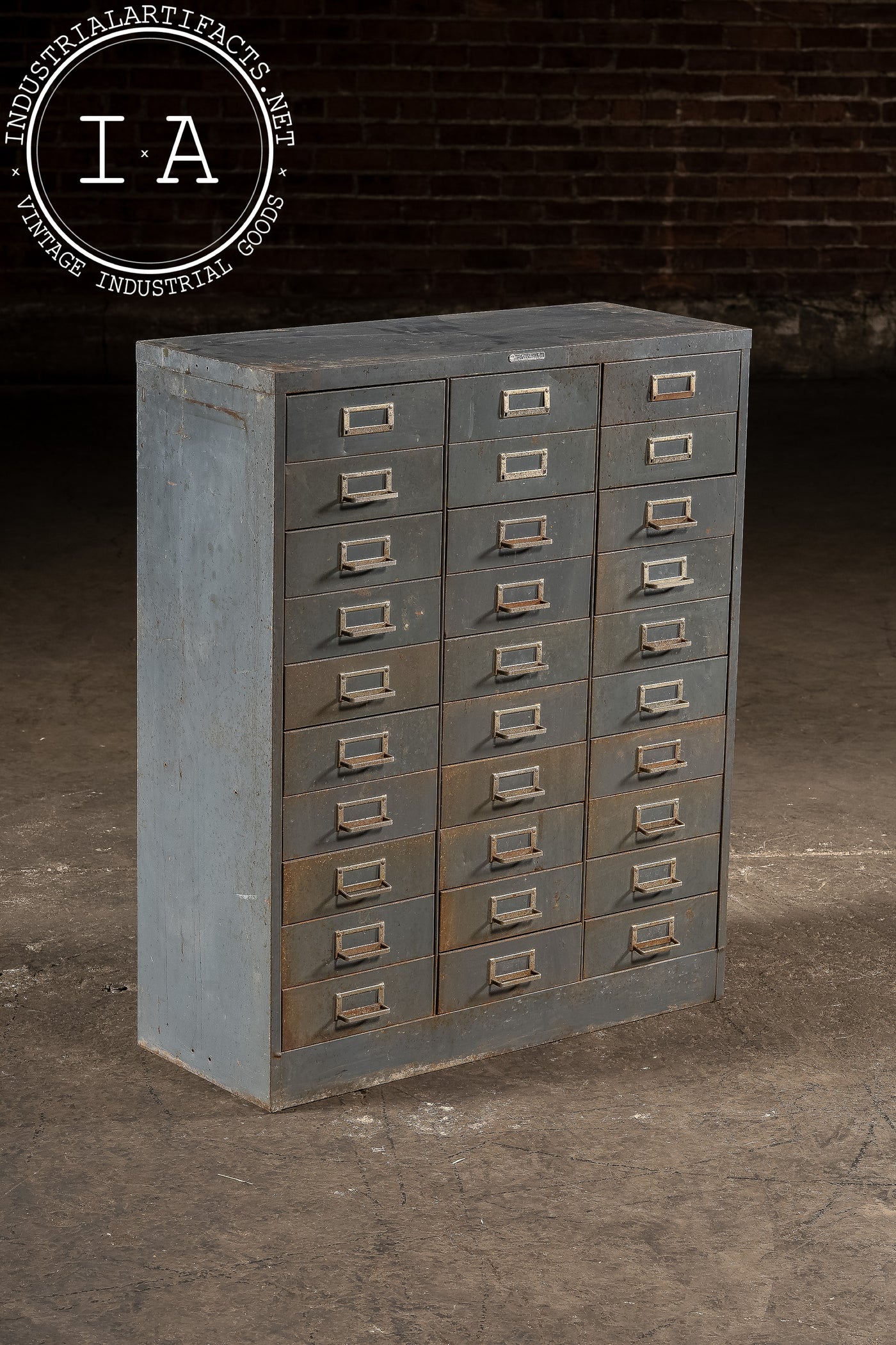 Vintage Industrial 30-Drawer Cabinet in Grey by Steelmaster