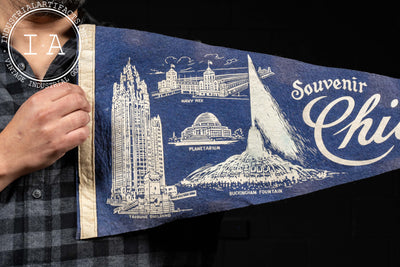 Vintage "Souvenir Chicago" Pennant Flag