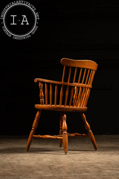 Mid-Century Swedish Maple Comb Back Captain's Chair