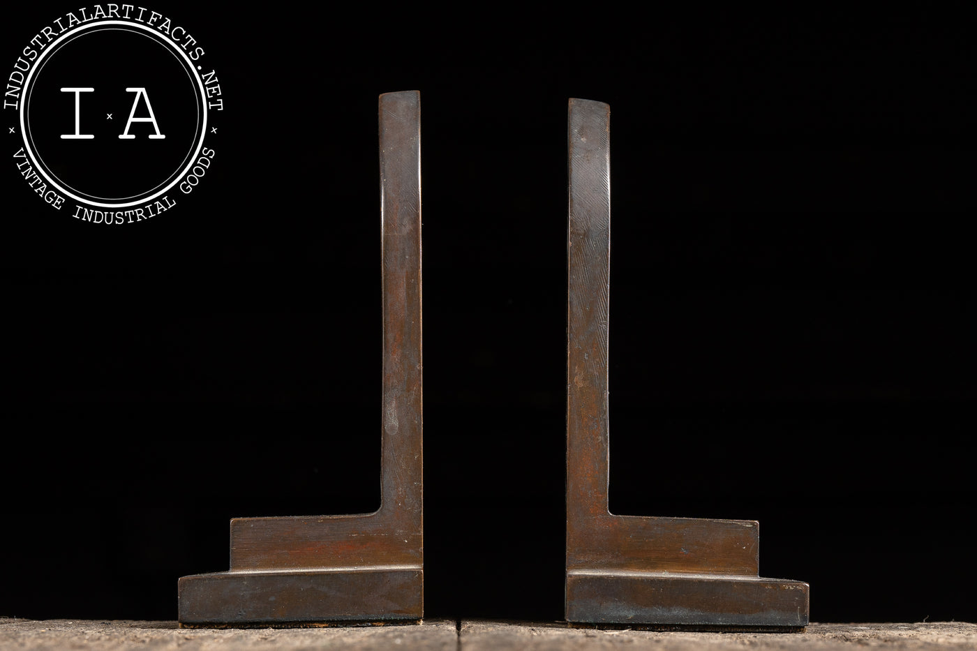 Antique Gothic-Inspired Cathedral Window Bookend Pair