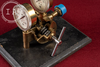 Vintage Brass Torch Gauge Demonstrator with Dual Gauges by NCG