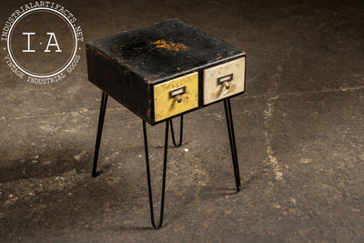 Antique Two-Drawer Industrial Card Catalog