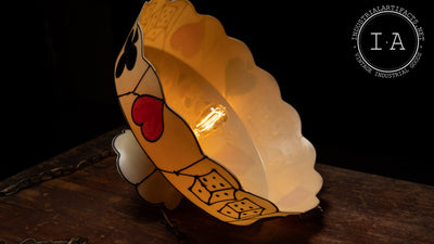 Vintage Stained Glass Style Plastic Poker Pendant Lamp