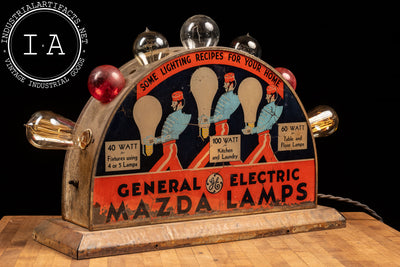 Vintage GE Mazda Lamps Lighted Counter Display