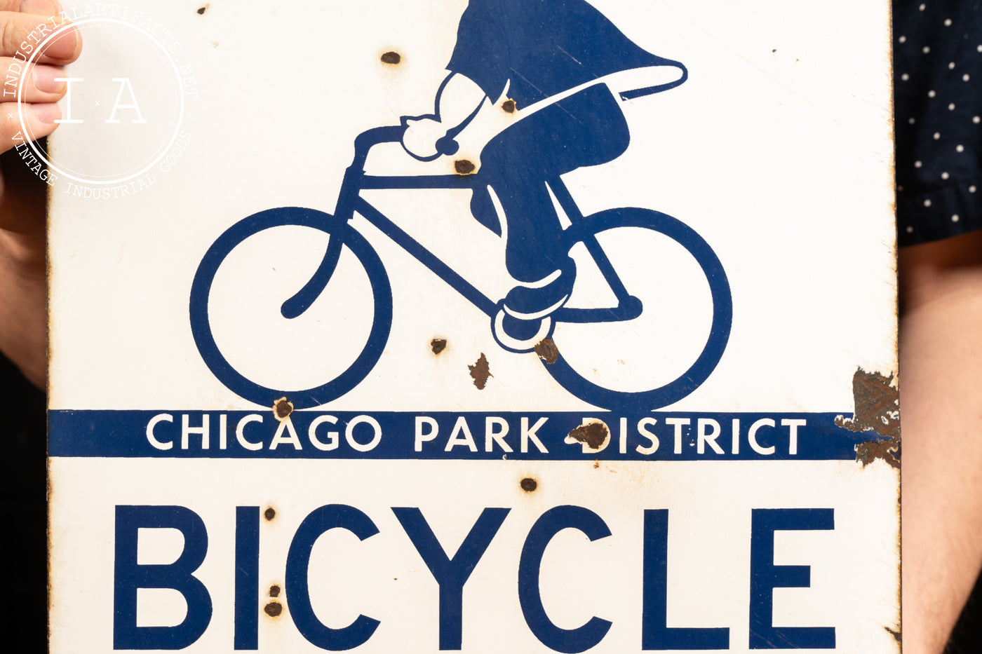 Vintage SSP Chicago Park District Bike Path Sign