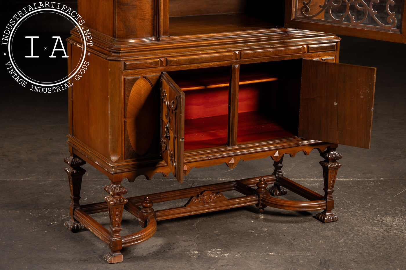 Vintage Rococo Revival Arched-Top Cabinet