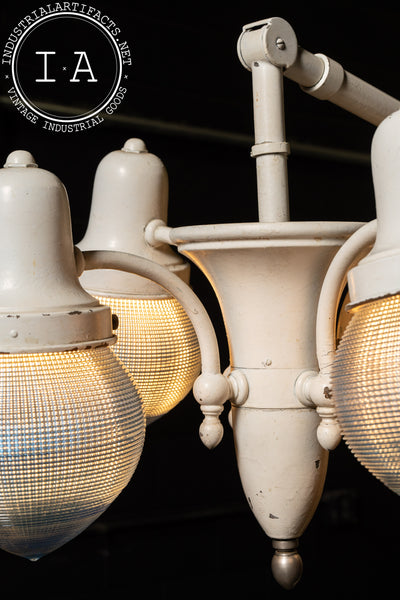 Antique Harry J. Bosworth Dental Lamp With Holophane Shades