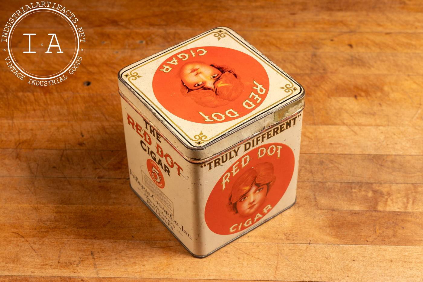 Vintage Red Dot Cigar Tin