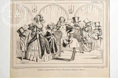 Framed 19th Century Satirical Lithograph by J. Traviès