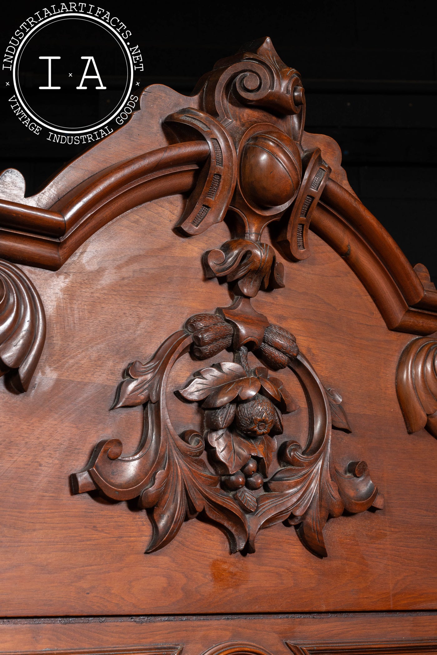 Late 19th Century Eastlake Victorian Walnut Bedframe