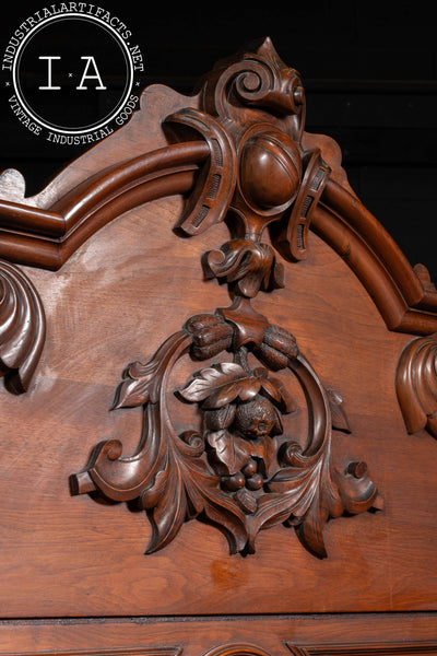 Late 19th Century Eastlake Victorian Walnut Bedframe