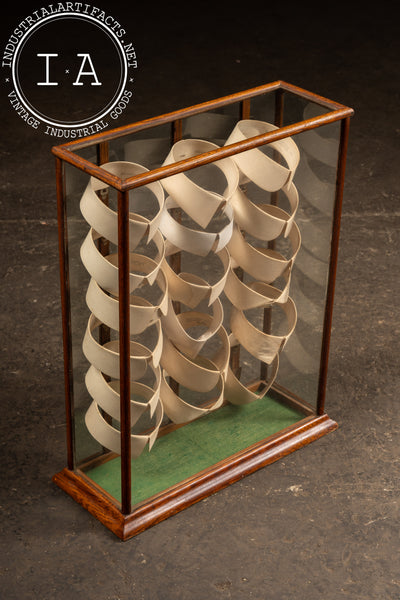 Antique Wood and Glass Mercantile Collar Display Case for C. W. Ferguson