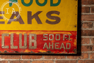 Vintage "Dick's Club" Painted Wood Sign