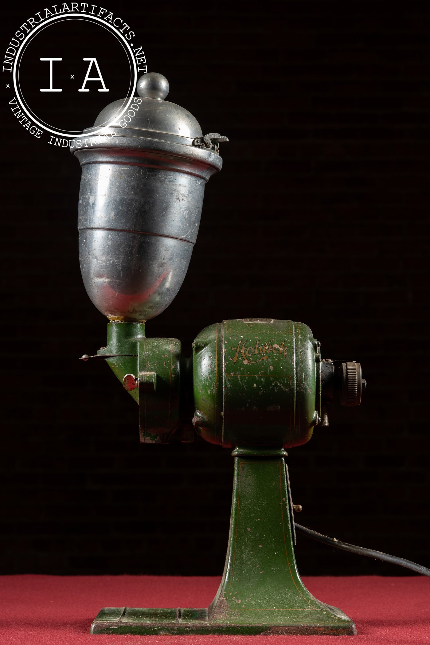 Vintage Cast Iron & Aluminum Electric Coffee Grinder by Holwick