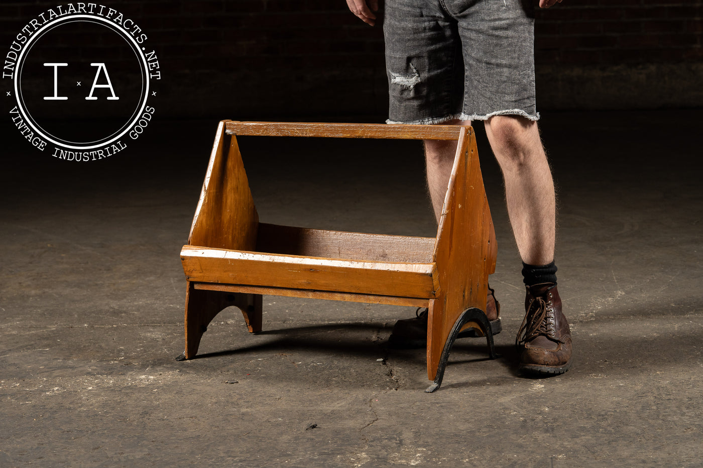 Antique Tool Caddy with Cast Iron Feet