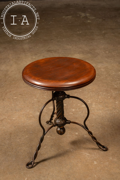 Late 19th Century Japanned Copper Piano Stool