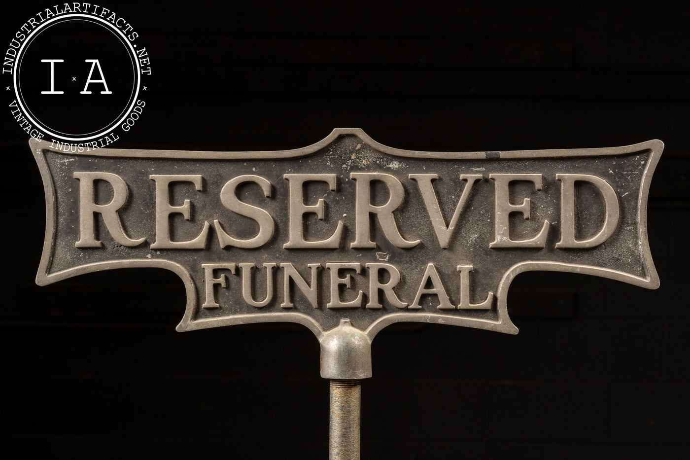 Early 20th Century Cast Iron Funeral Parking Sign