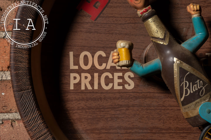 Vintage Blatz Beer Unicyclist Advertising Sign – Industrial Artifacts