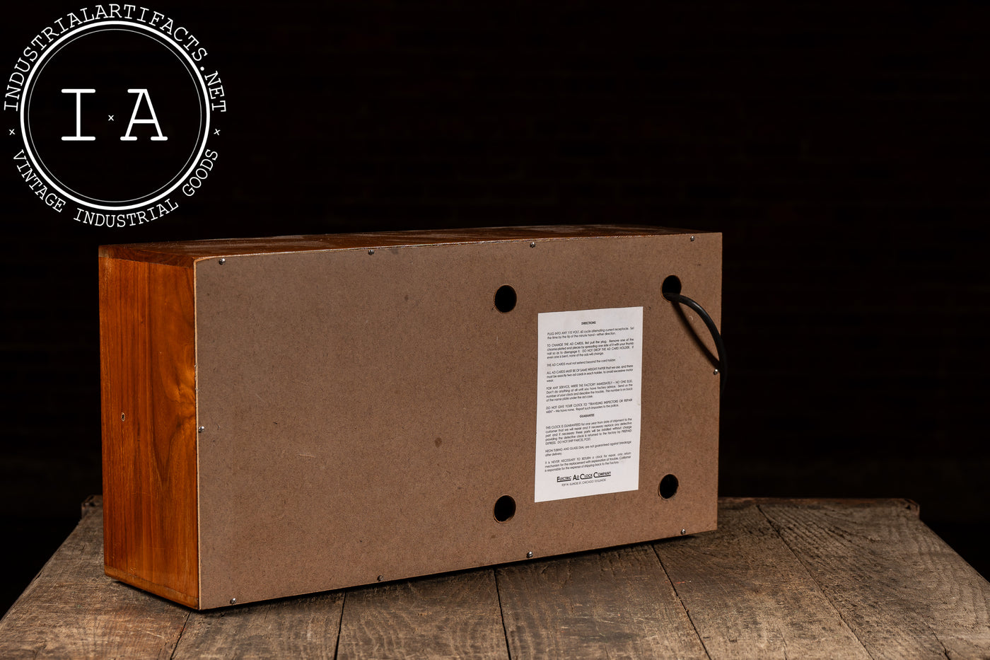 Vintage Neon Revolving Advertising Clock by Electric Ad Clock