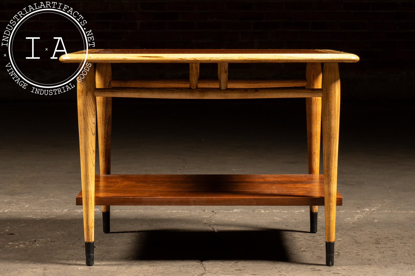 c. 1960 Lane Mid-Century Modern Walnut Side Table with Dovetail Inlay
