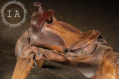Antique Tooled Leather Horse Saddle