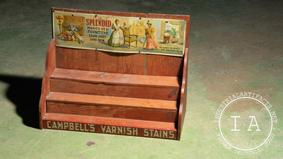 Antique Campbells Varnish Stains General Store Countertop Advertising Display
