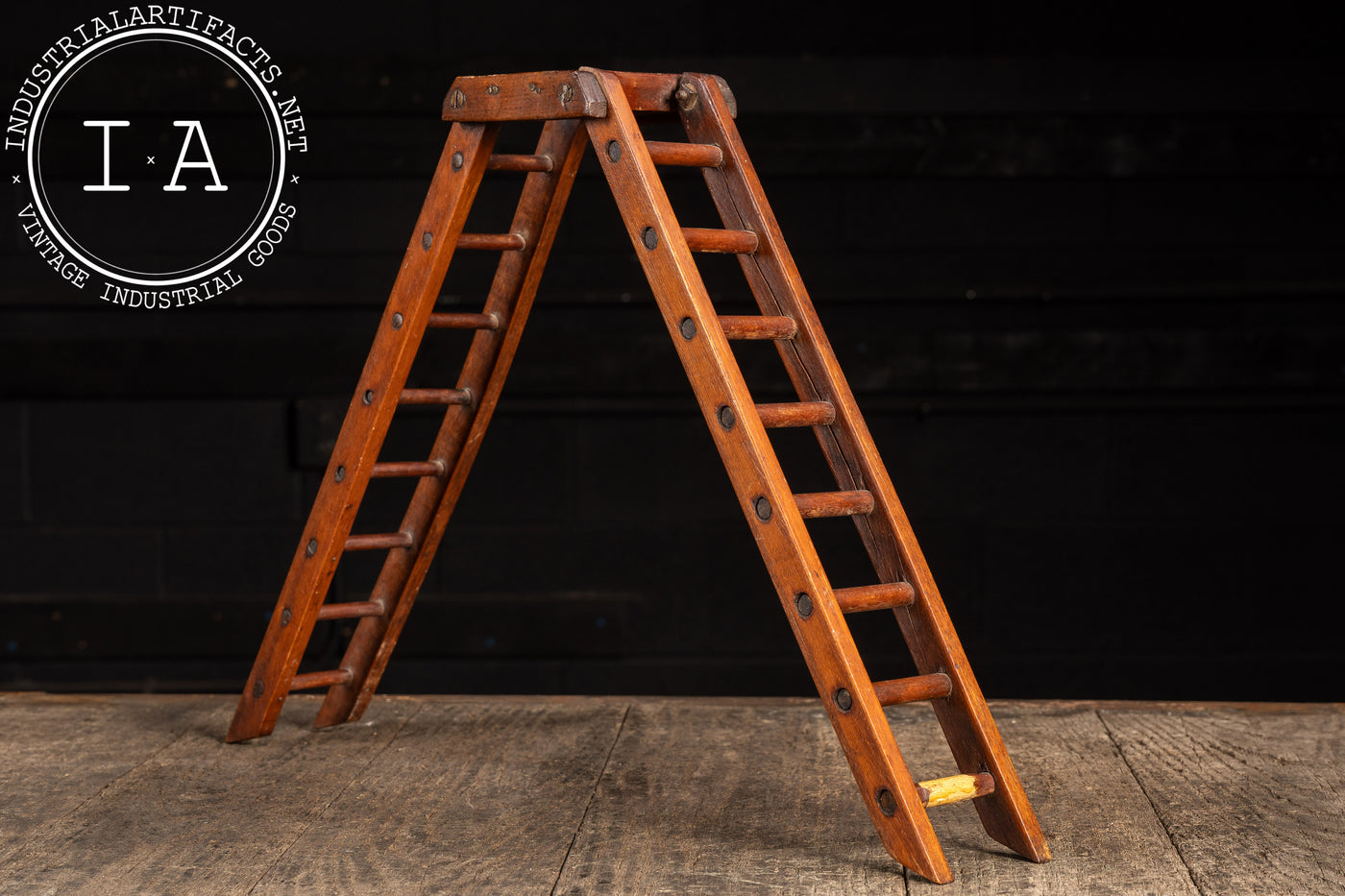 Early Salesman Sample Wooden Folding Ladder