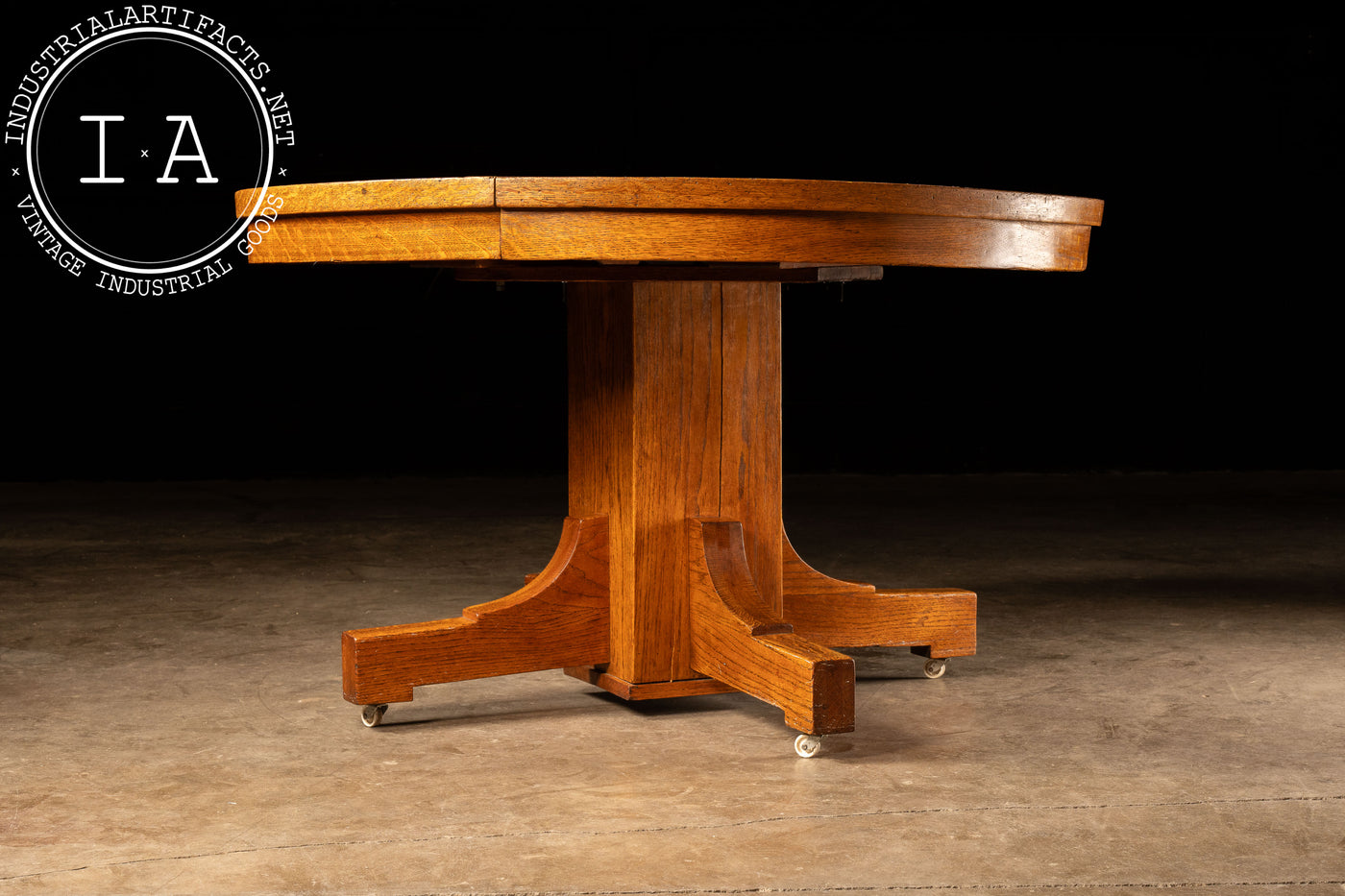 Vintage Mission Rolling Oak Dining Table