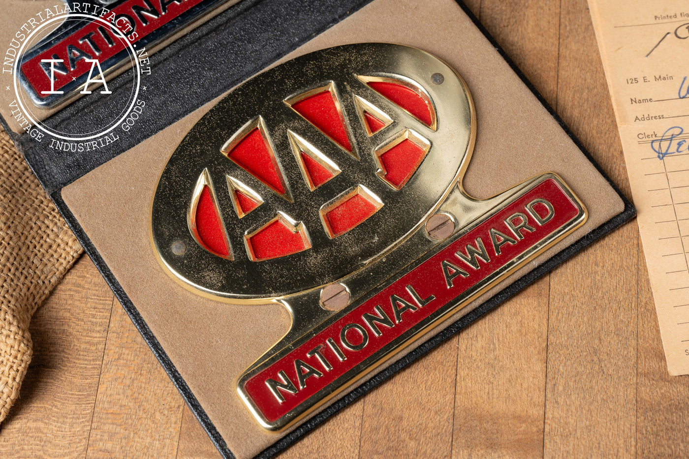 Vintage AAA National Award License Plate Toppers