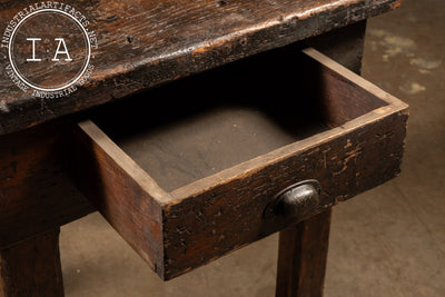 Weathered Antique Wooden Side Table