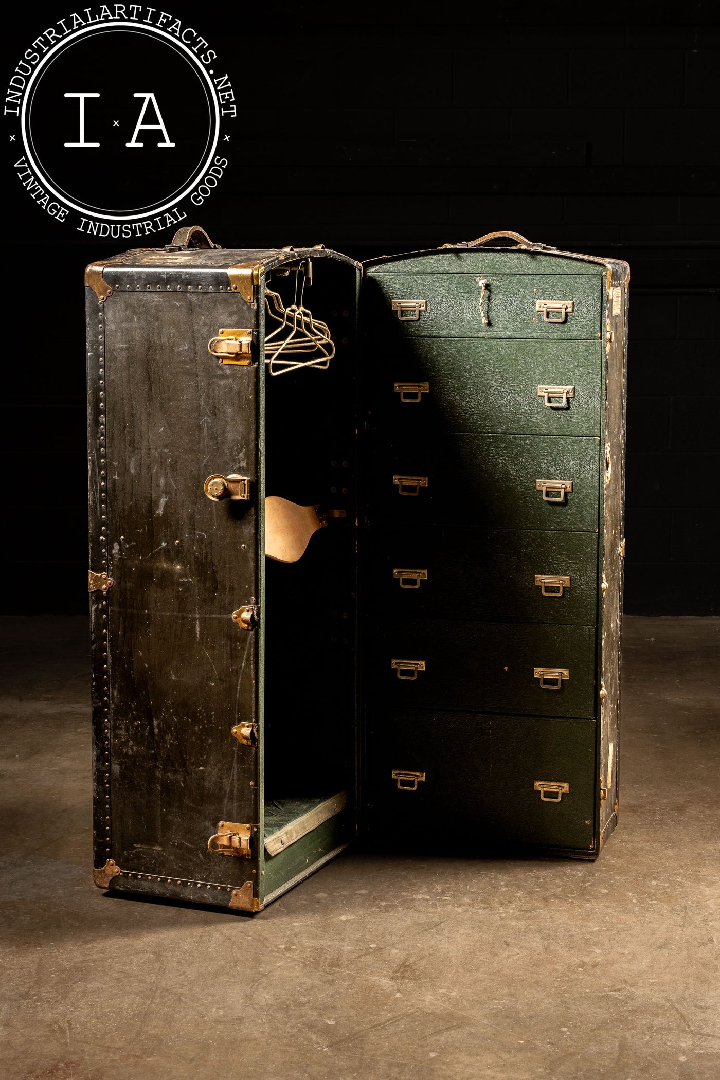 Early 20th Century Wardrobe Steamer Trunk