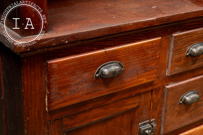 Antique Oak Farmhouse Hutch