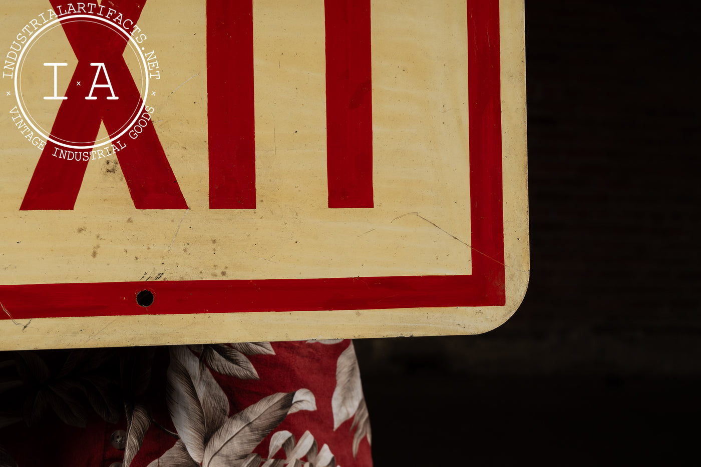 Vintage Hand-Painted Tin Exit Sign