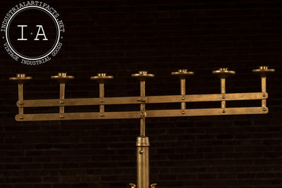 Vintage Gold-Painted Adjustable Floor Candelabra