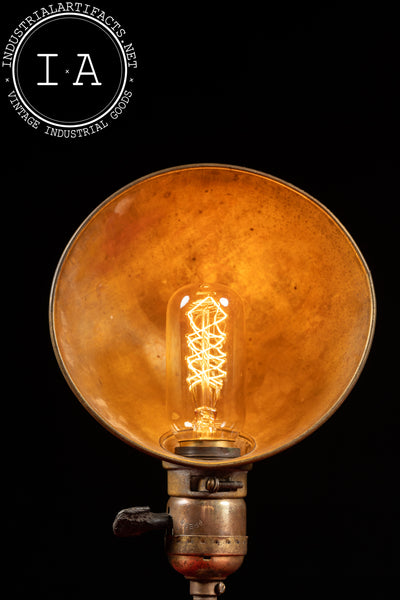 Antique Brass and Cast Iron Desk Lamp by Eagle