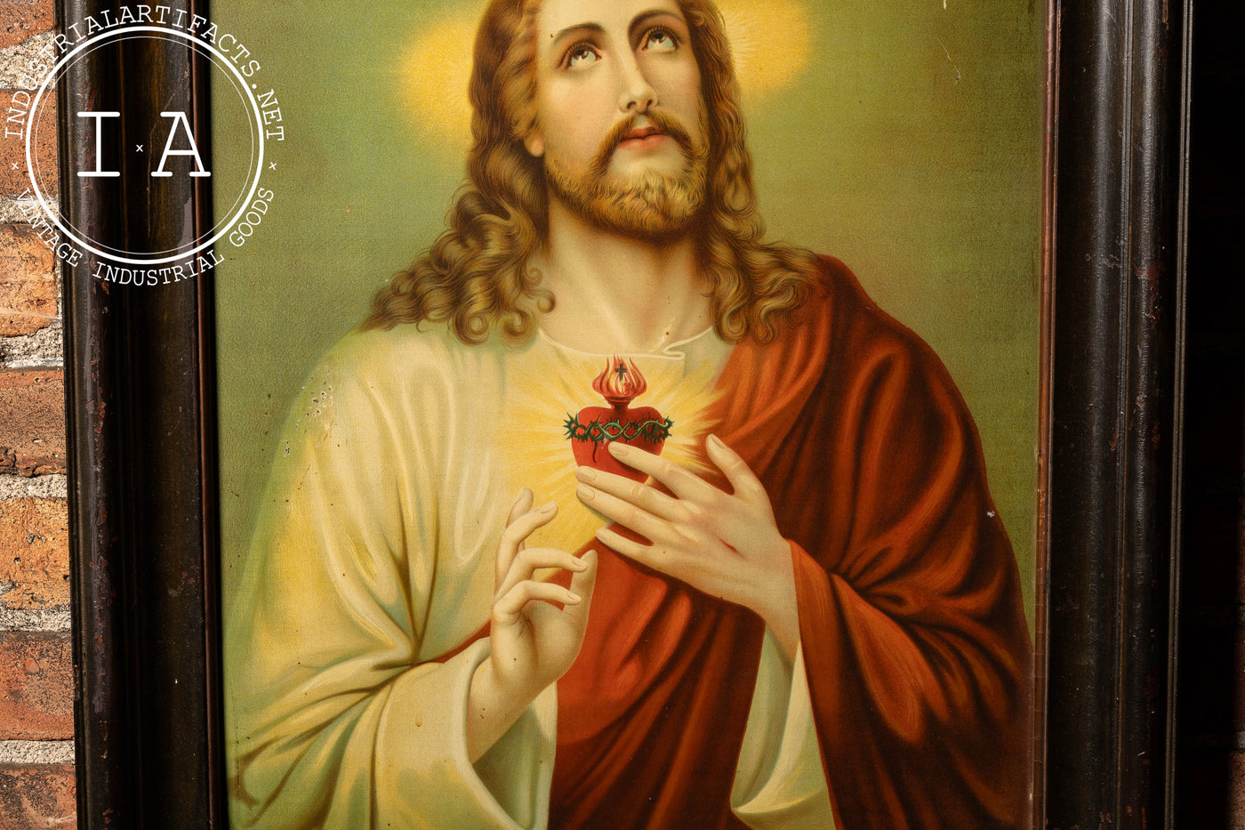 Sacred Heart | Framed Tin Litho Christ Print